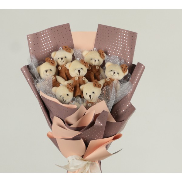 7 li ayıcıklı buket